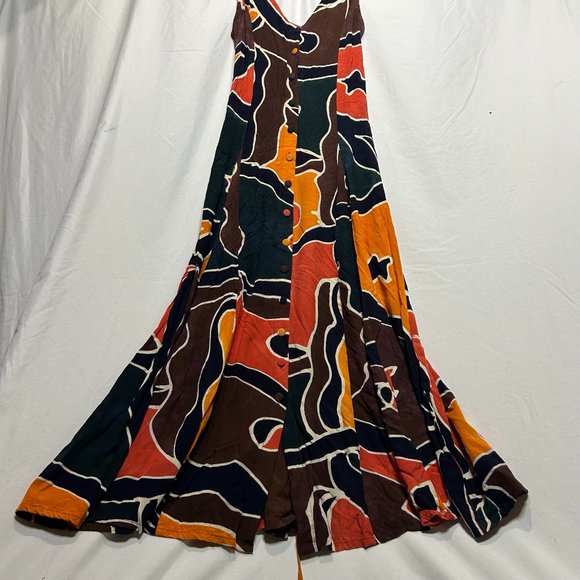 Afghan Blue Sky Women's Maxi Dress Colorful Size Small - Picture 1 of 8